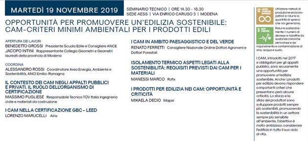 Buona affluenza e partecipazione al Seminario sui CAM nella Settimana della Bioarchitettura in Aess Modena