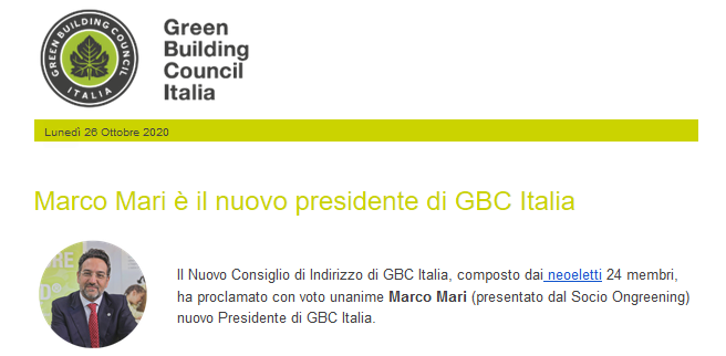 Airis si complimenta con il nuovo Board di GBC Italia