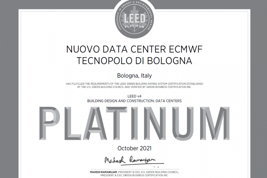 Un risultato straordinario raggiunto da Airis: il Centro Meteo di Bologna ottiene la certificazione LEED Platinum
