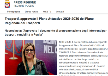 Trasporti, approvato il Piano Attuativo 2021-2030 del Piano Regionale dei Trasporti